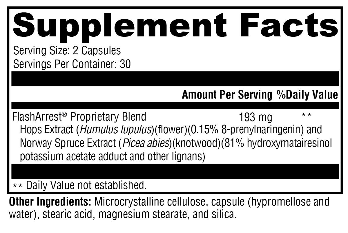 FlashArrest® 60 Capsules Supplement Facts