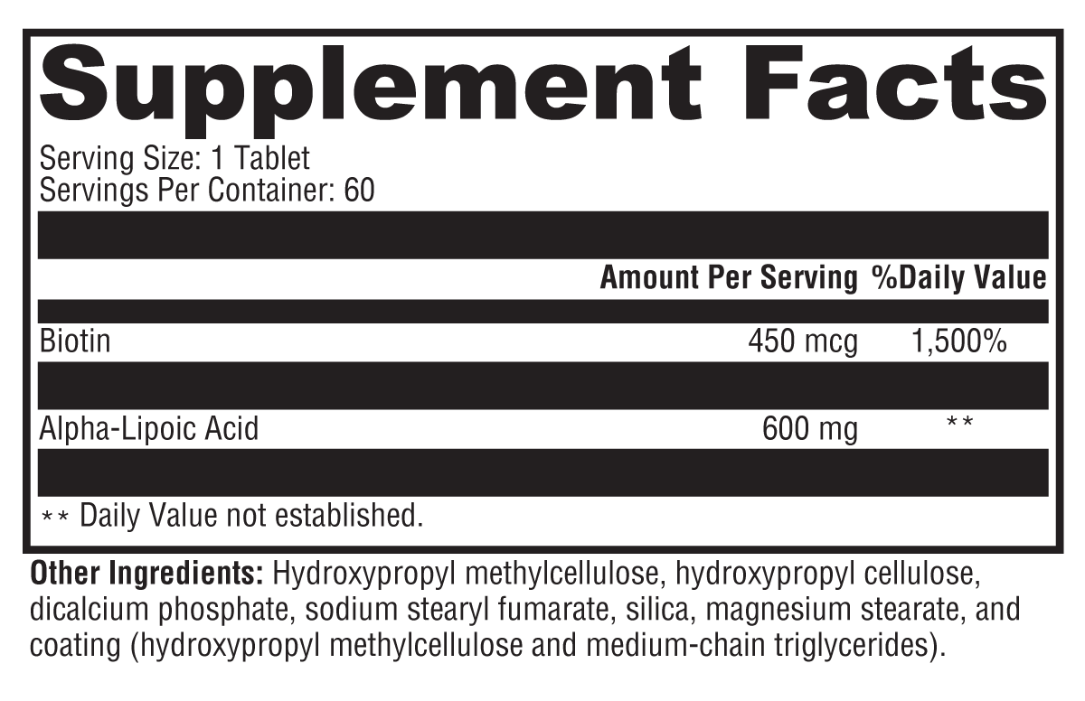 ALAmax™ CR 60 Tablets Supplement Facts