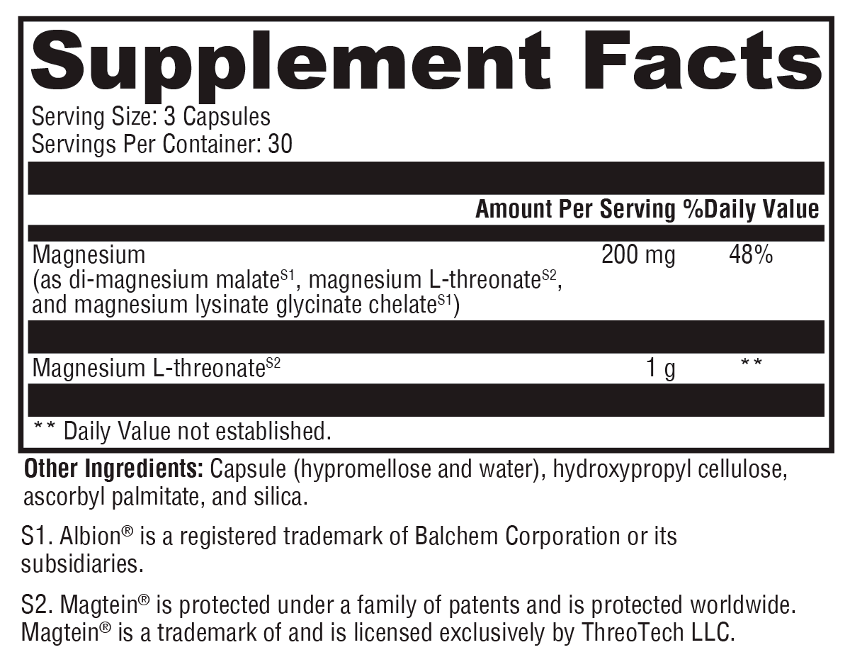 OptiMag® Neuro 90 Capsules Supplement Facts