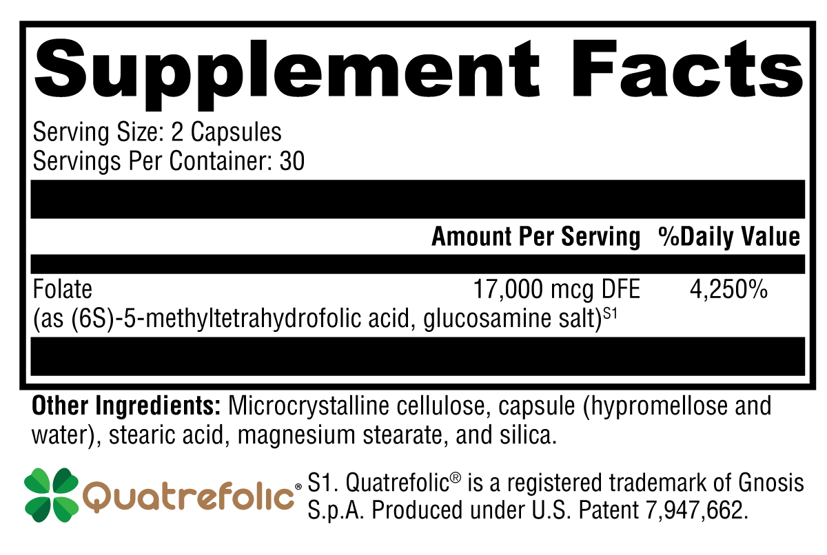 5-MTHF ES 60 Capsules Supplement Facts