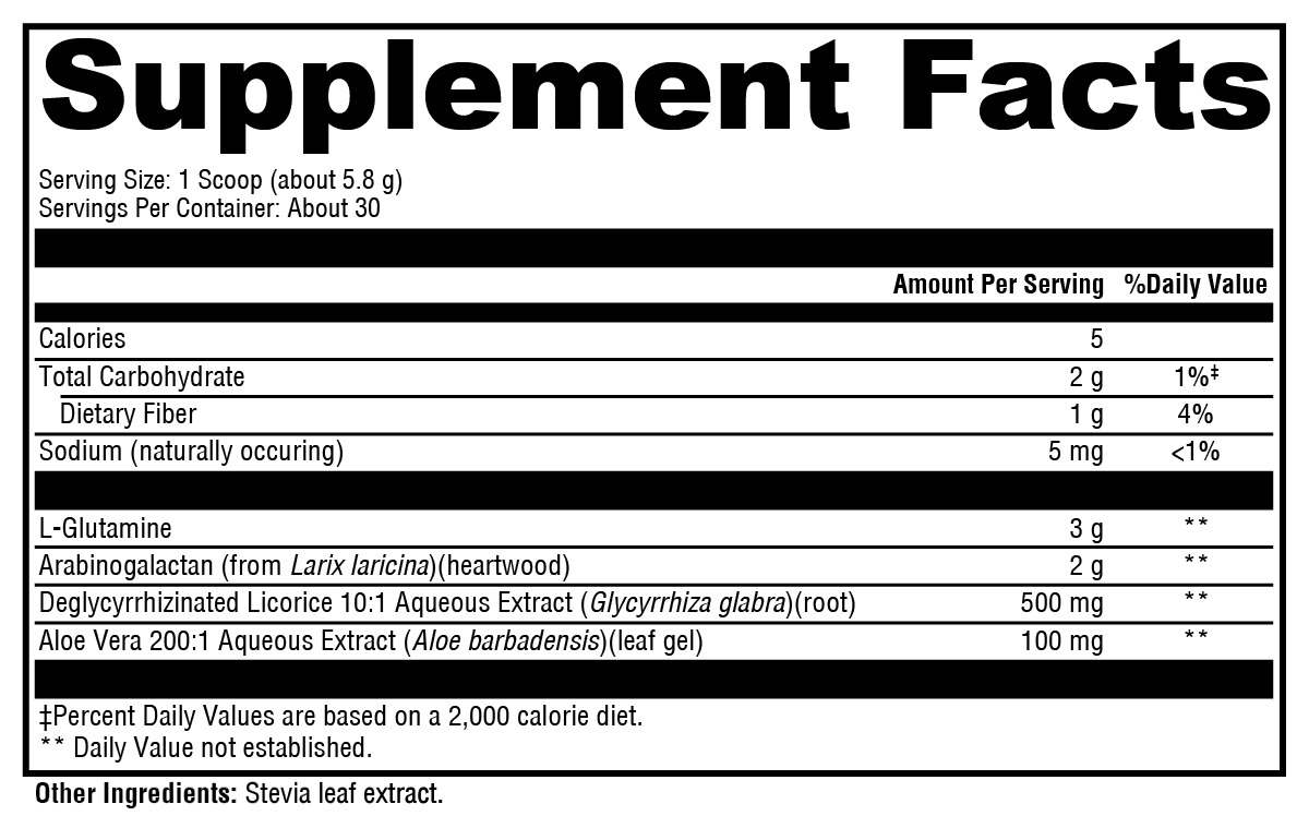 GlutAloeMine® 30 Servings Supplement Facts