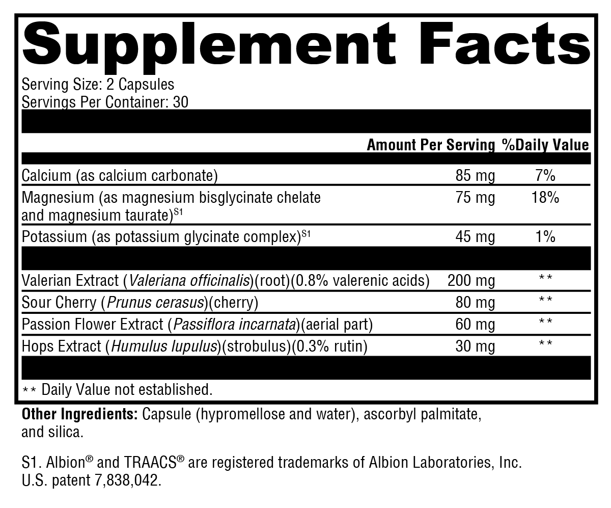 SynovX® Calm 60 Capsules Supplement Facts