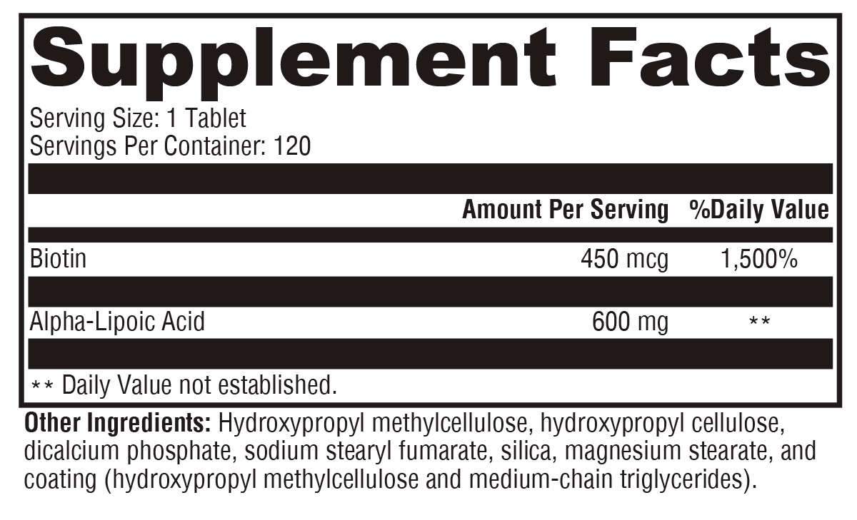 ALAmax™ CR 120 Tablets Supplement Facts