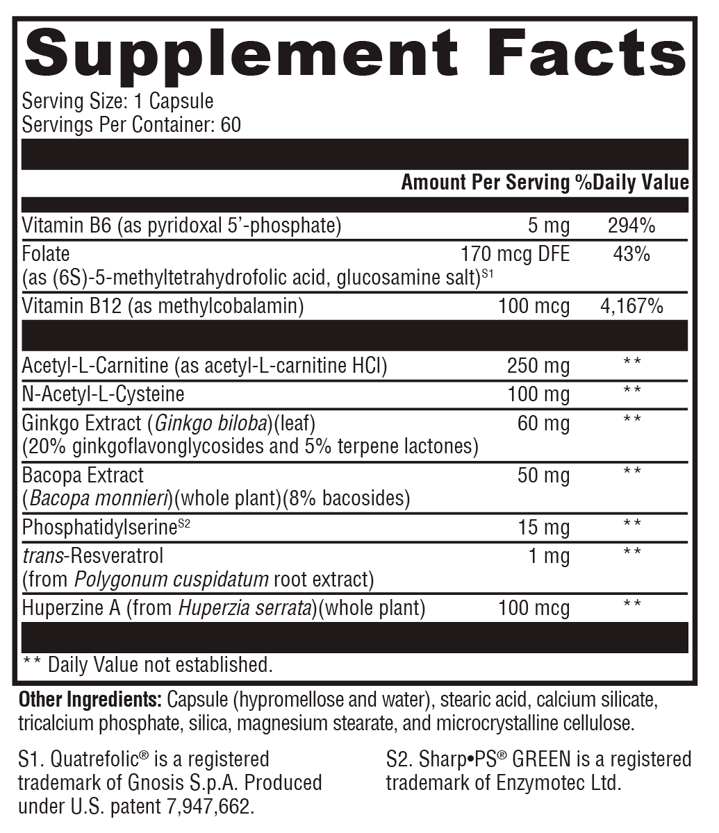 MemorAll™ 60 Capsules Supplement Facts