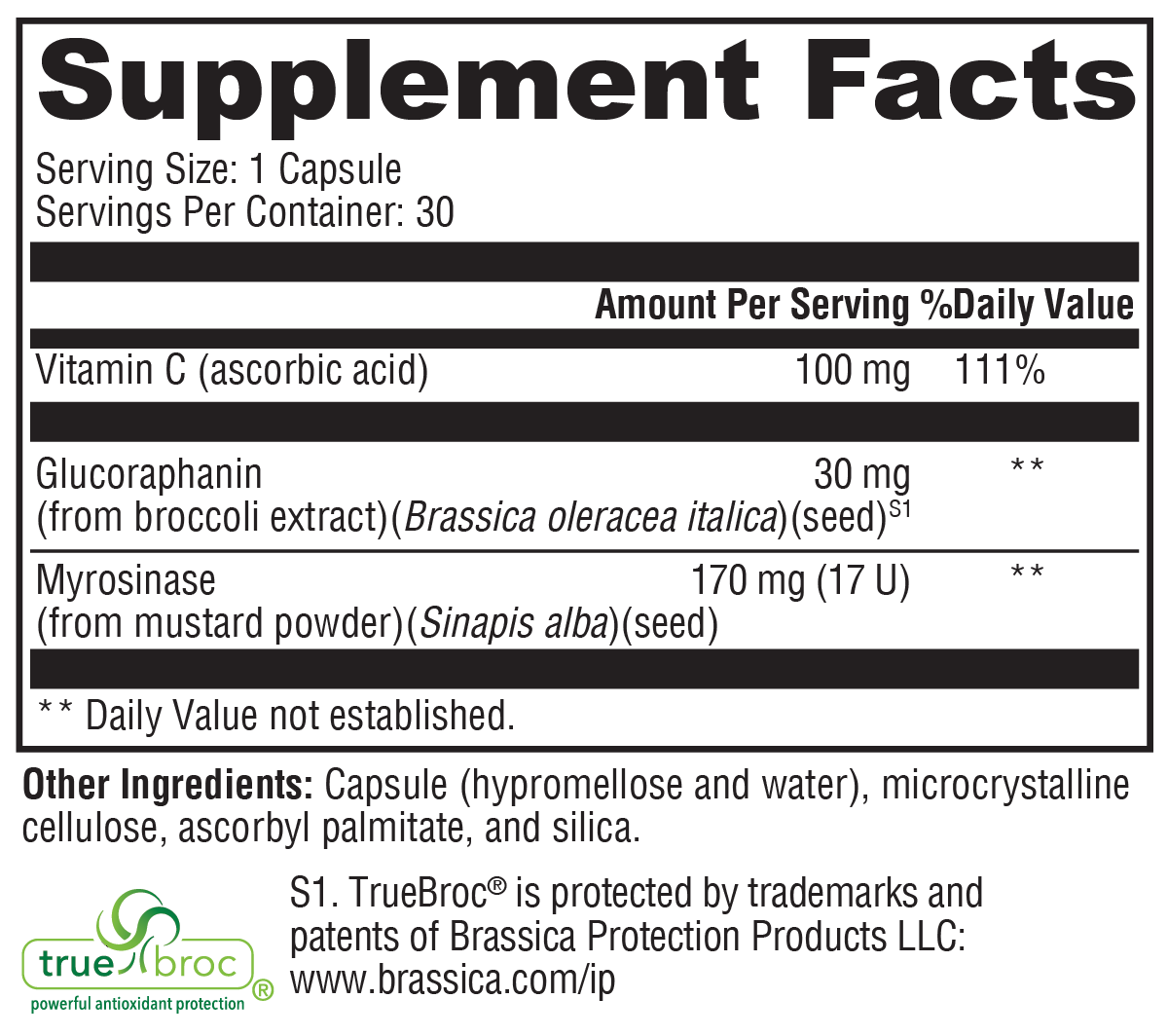OncoPLEX™ Plus Myrosinase 30 Capsules Supplement Facts