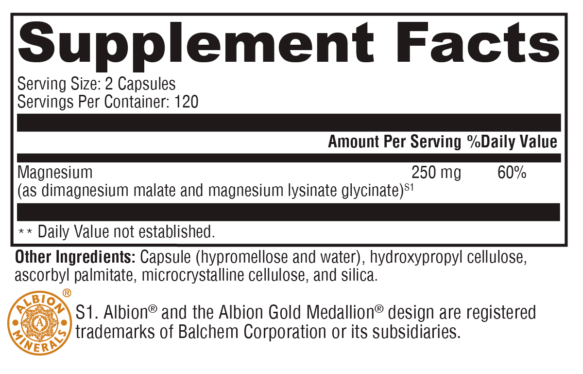 OptiMag® 125 240 Capsules Supplement Facts