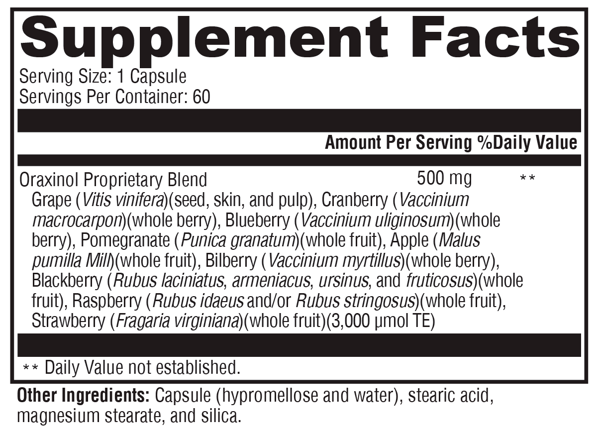 Oraxinol™ 60 Capsules Supplement Facts