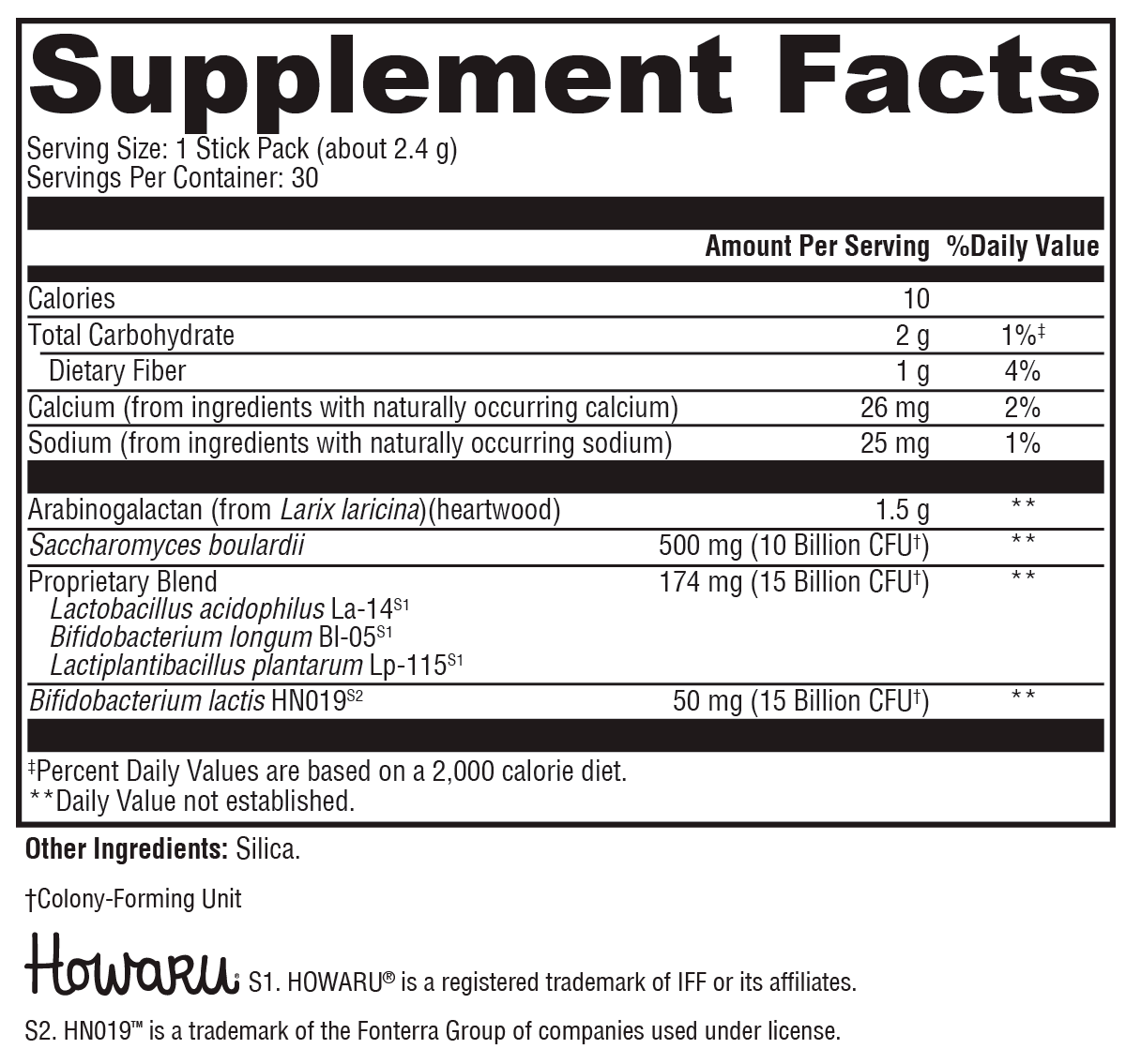 ProbioMax® Plus 40B 30 Servings Supplement Facts