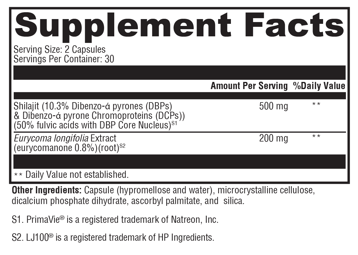 TestoPlex Plus® 60 Capsules Supplement Facts