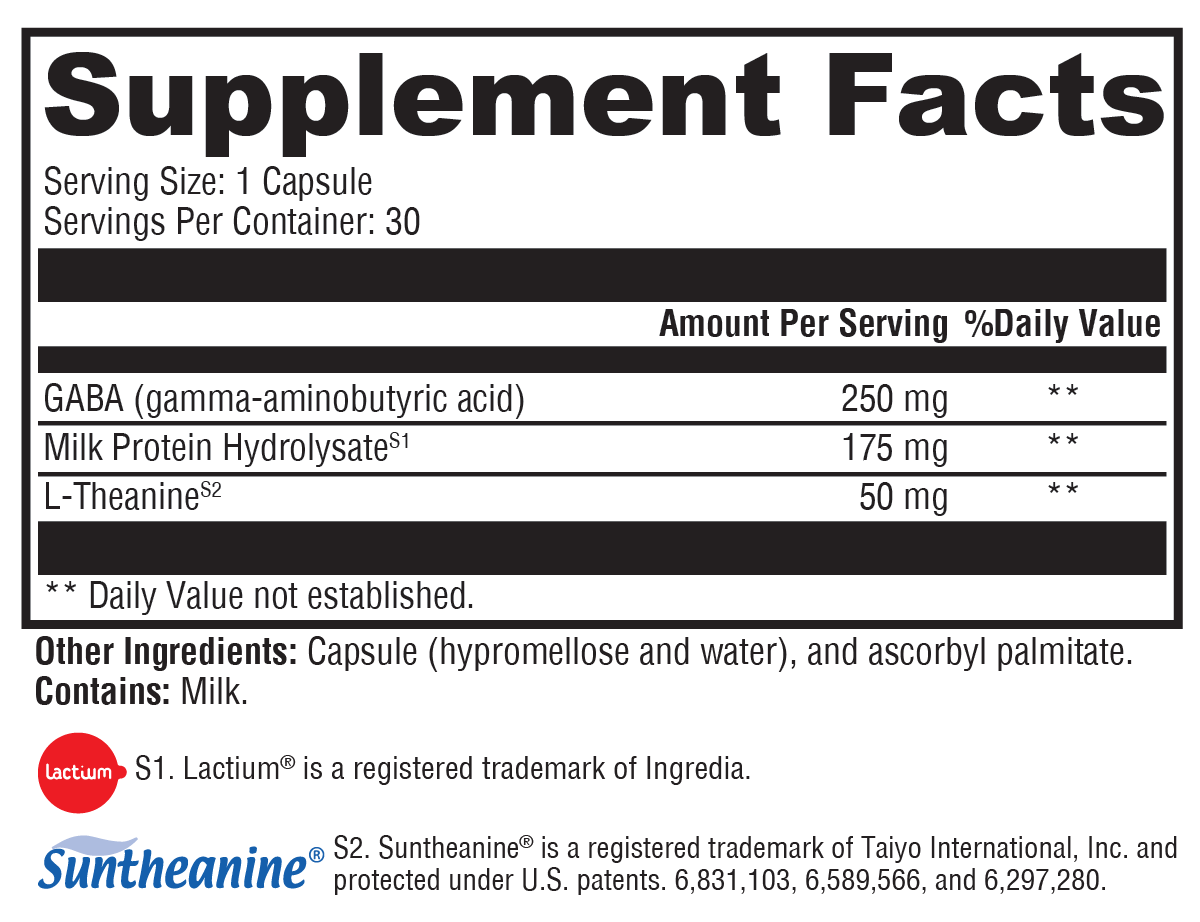 Serentium™ Supplement Facts