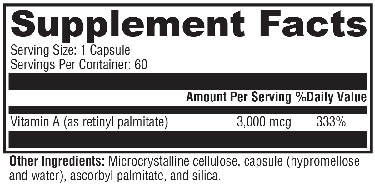 Xcellent A 3000  60 Capsules Supplement Facts
