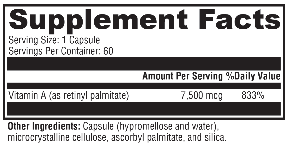 Xcellent A 7500  60 Capsules Supplement Facts